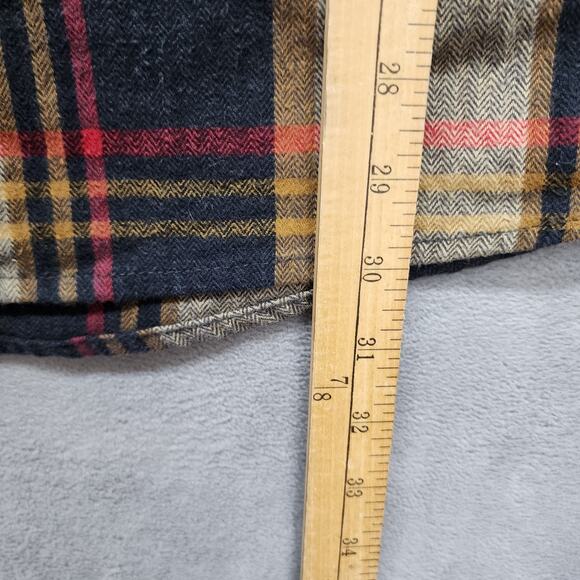 Orvis Shacket XL Men Brown Plaid Flannel Cotton Button Front Outdoor Camp Cabin - Picture 13 of 16